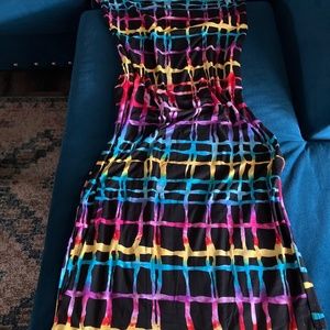 Multicolor strapless Maxi dress